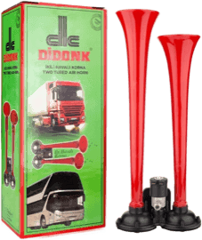 Didonk - İKİLİ DÜZ SES HAVALI KORNA (KIRMIZI)