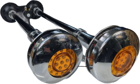 Didonk - DUAL AIR HORN WITH LAMP (CHROME) - 58-72 CM